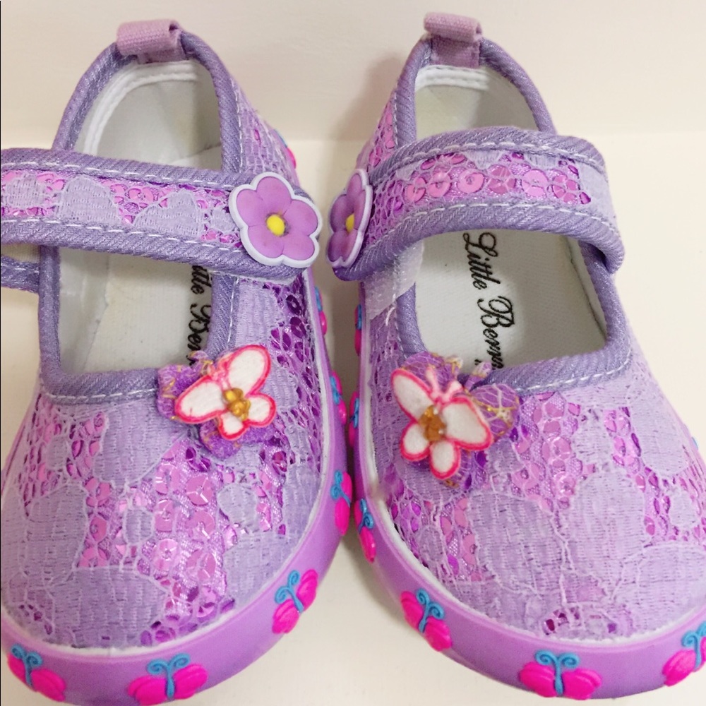 Zulily Purple Lace Butterfly Sneakers